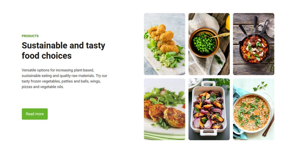 Apetit.com -sivuston tuoteosio, jossa esitellään ruokakuvia.