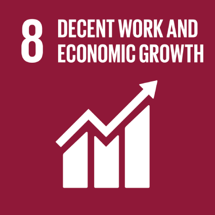Goal: Decent work and Economic growth icon.